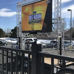 The big screen tv on the patio