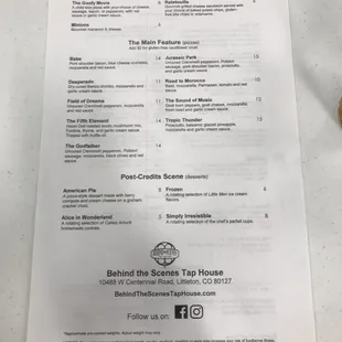 menu