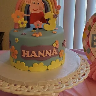 Peppa Pig Rainbow and Flower cake
