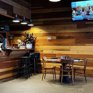 Inside tables and bar