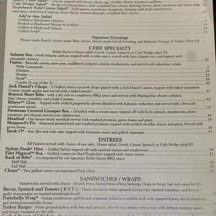 Dinner Menu