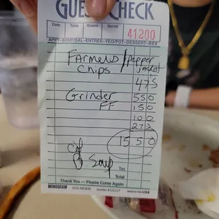 For 2 burgers with one fry upcharge, a coffee &amp; a bowl of soup.