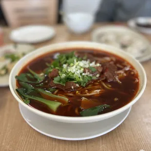 Beef noodle soup.