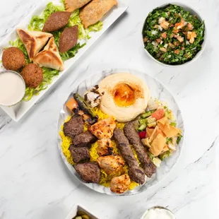 a variety of food on a table