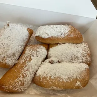 large order of Beignets- mouthwatering smell was incredible- a treat by itself! Beignets were best I’ve ever had- fluffy, piping hot, fresh!