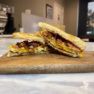 Breakfast Panini with Bacon, Egg, and Cheese