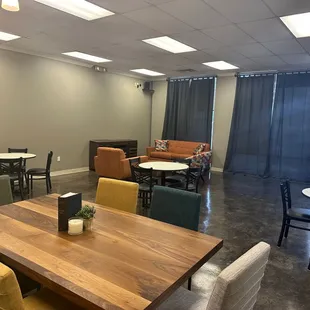 New space added,  and you can rent this side for a party.