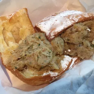 SHRIMP &amp; CRAB STUFFING BEIGNETS ($9), from Yaka Mein, were autumnally flavorful.