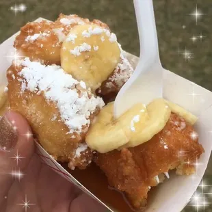 Ruby slipper's banana fosters beignet... you can taste the rum!