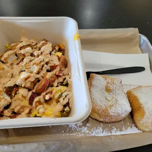 #4 B Spot morning hash ($14.95), with added andouille ($3).