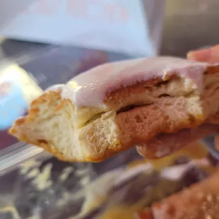 The interior of a Smores  beignet