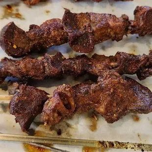 Roasted Beef "Kenny" Skewers... I think it's beef kidney