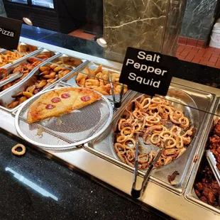 a variety of food items on display