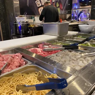 a variety of food being prepared