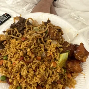 Roast Pork Fried Rice, 34. Beef Lo Mein and 6. General Tso&apos;s Chicken