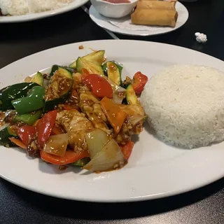 Kung Pao Chicken Over Rice