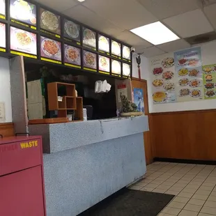 the counter and menus