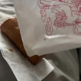 Oil from shrimp egg roll