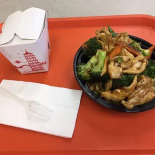 Spicy Hunan Chicken with White Rice