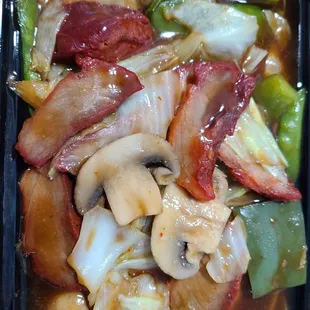 Double Cooked Pork = Wasted Char Siu in Gravy