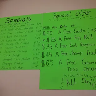 Specials and offers