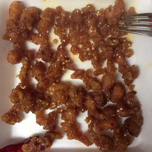 Mostly fried batter droppings