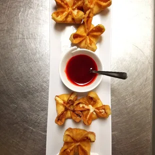 Crab rangoono with sweet and sour sauce