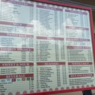 Drive-thru menu 10/16/21 No indoor eating yet