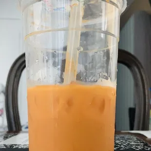 Enjoying that Thai tea!