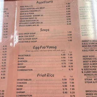 menu