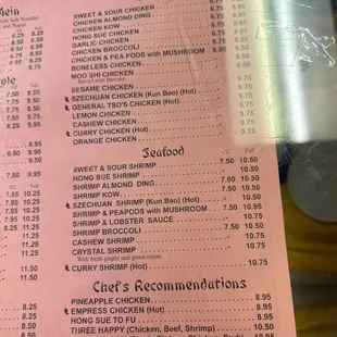 menu