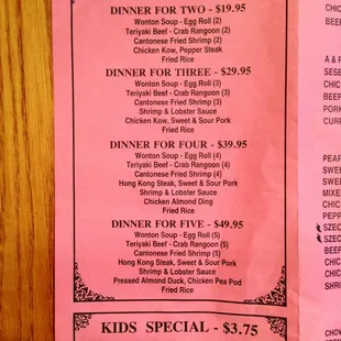 the menu