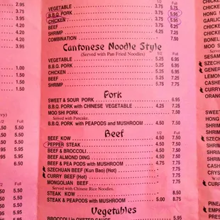 the menu