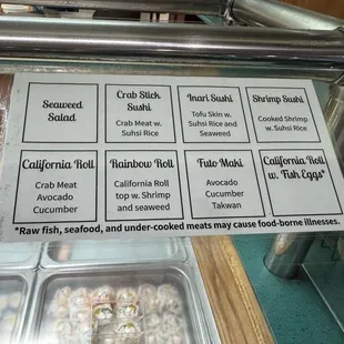 Sushi options