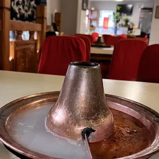 a hot pot sitting on a table