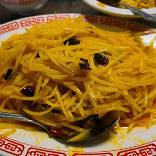 Shredded potatoes. Wonderful!