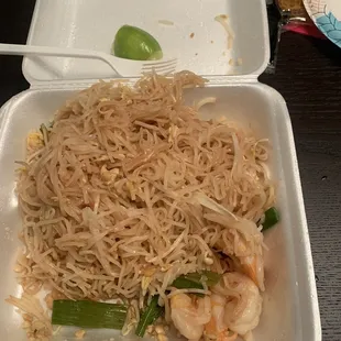 Shrimp pad Thai more like flavorless pad Thai!!! Seriously no flavor and disappointed.