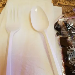 Poor choice of utensils when they break easy &amp; takes forever to eat soup with such tiny spoon