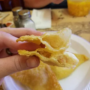 Rangoons need WAY more filling (which wasn't hot or melted)