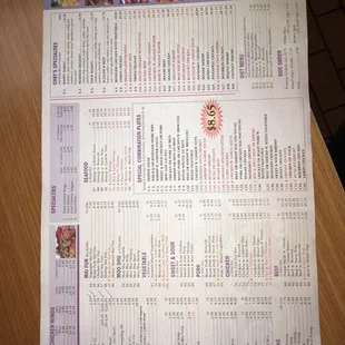 NEW menu as of April 7th, 2018.