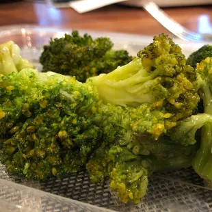 They served up brown, wilted broccoli in the chicken and broccoli.