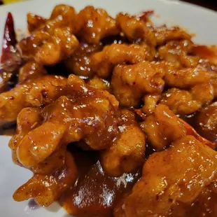 a plate of chinese food