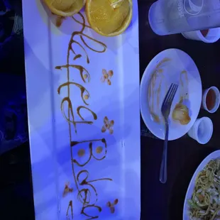 a plate of food on a table