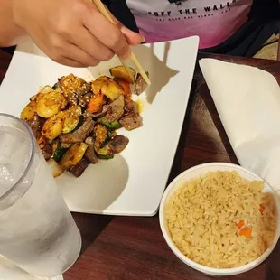 Hibachi chicken and shrimp