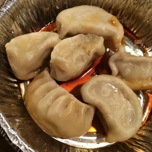 Steamed dumplings.