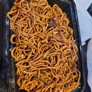 Steamed noodles with green beans