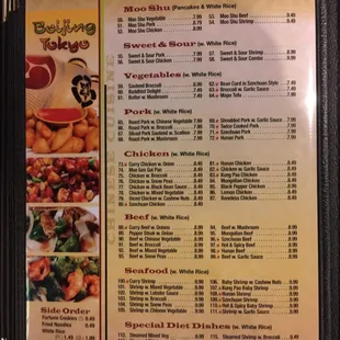 menu