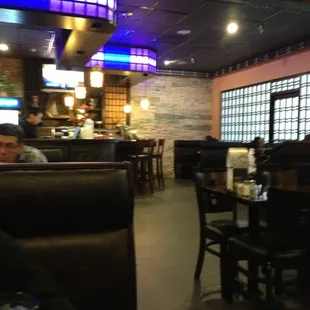 Bar area and sushi.