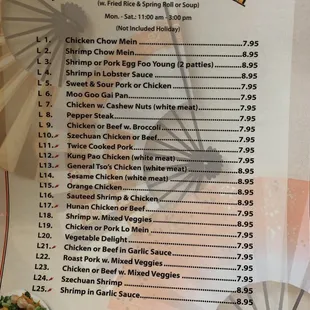 menu