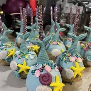 Mermaid theme chocolate covered apples